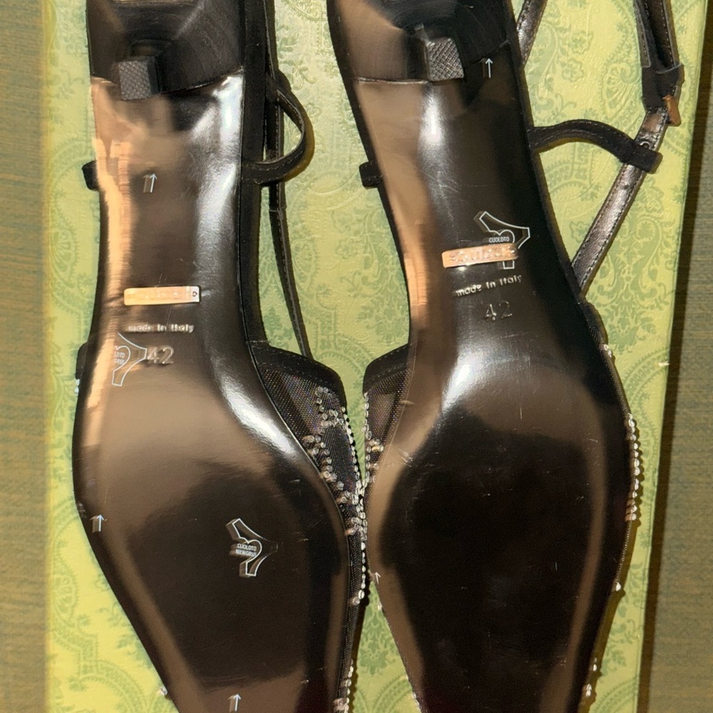 Gucci Black and Silver Embellished Heels - Picture 6 of 6